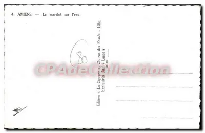 Amiens — O mercado na água — La Cigogne, edição — Verso