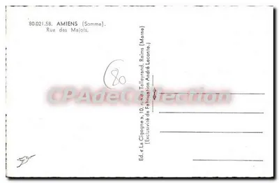 Amiens — Rue des Majots — La Cigogne, nr 80.021.58 — Rewers
