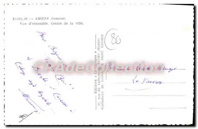 Amiens (Somme) — Visão geral. Centro da cidade. — Edições « La Gipérite » — Verso