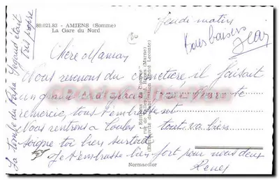 A Estação do Norte — Amiens (Somme) — Edições La Cigogne — Verso