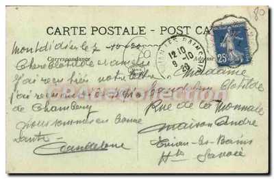 Ruínas de MONTDIDIER — Rue Becquerel — Bilhete postal antigo n°3408 — Verso