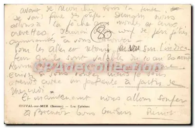 Onival-sur-Mer — Skały — wydawca C. Biry — Rewers