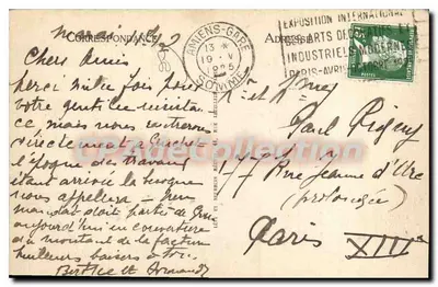 Amiens - Place René Goblet — trem e pedestres — Edição Moullart 'A la Civette' n°204 — Verso