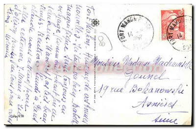 Fort Mahon Plage — widok plaży, ulicy i kościoła — wydawca nieznany — Rewers