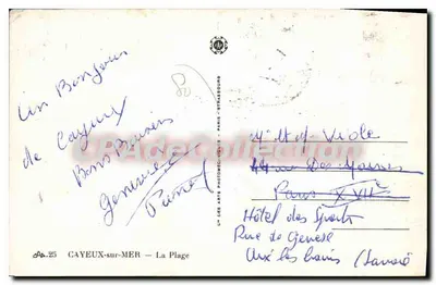 GAYEUX-sur-MER — A Praia — Um dos Arts Photomécaniques - Paris - Strasbourg — Verso