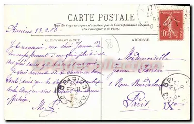 Amiens — La Somme, vista do Pont de Beauvill — LL — Verso