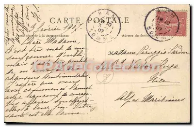 A Somme em Ham — vista do canal cercado por árvores — Libr. Juniet-Rasse em Ham, n°24 — Verso