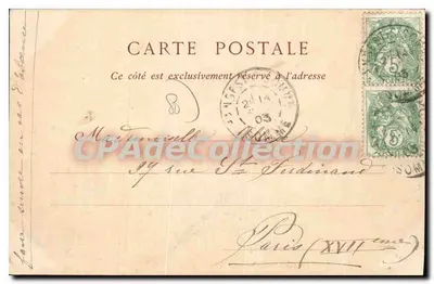 Amiens — Las Orillas del Río Somme y la Catedral — HERBOUT, Papelero, 19, calle de Noyon — Reverso
