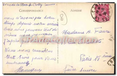 Lé Crotoy — Wnętrze Kościoła — Wydawnictwo 'A la Ménagère' n°25 — Rewers