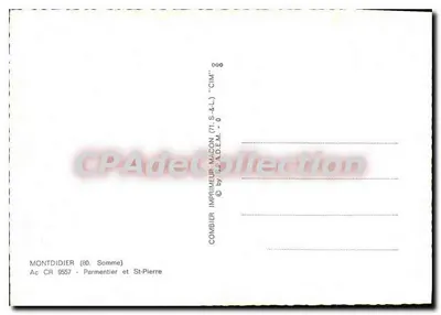 पारमेंटियर के समाधि स्थल मॉंटडियर — सॉम — प्रकाशक CPAdéCollection — पीछे
