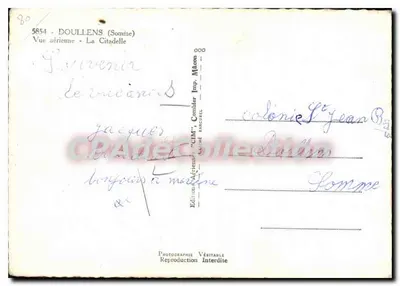 Doullens (Somma) — Widok z powietrza — Twierdza — Wydawnictwo 'CIM', Combier — Rewers