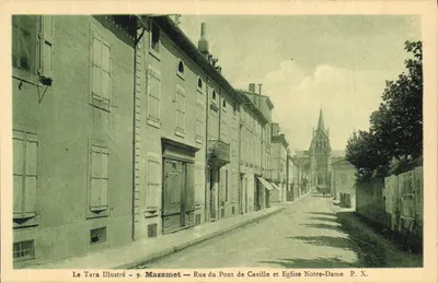 MAZAMET — RUA DO PONTE DE CAVILLE E IGREJA NOTRE-DAME — LE TARN ILLUSTRÉ, N°9