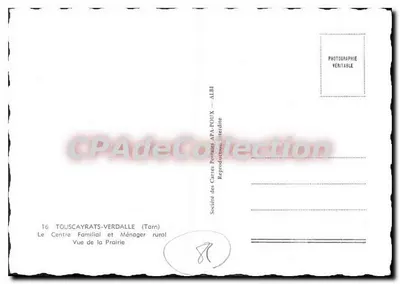 Touscayrats-Verdalle — O Centro Familiar e Doméstico Rural — Sociedade das Cartas Postais AFA-POUX — ALBI — Verso