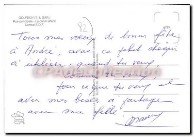 Golfech — Vista da cidade, do canal, do dique e das centrais — Éditions LA GLE DES CHAMPS — Verso