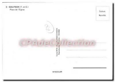Golfech (Tarn-et-Garonne) — Praça da Igreja — Cartas MYS - Edições Valence d'Agèn — Verso