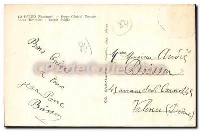 La Palud (Vaucluse) — Porta Geral Couston — Velhos Muros — Lavatório Público — Verso