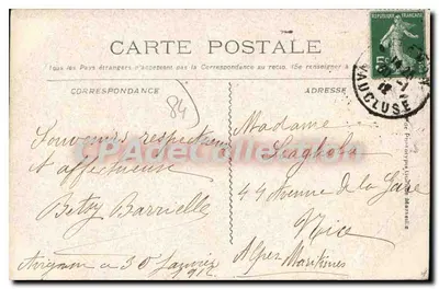 Avignon — A Rua dos Teinturiers — Editor anônimo, n° 597 — Verso