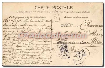 Avignon - Caserna do 7º Génio — vista da avenida com propaganda para Cohn & Baille — editor desconhecido, n° de série 1147 — Verso