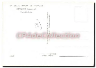 BONNIEUX (Vaucluse) — Vista Geral — Edições G.A.L. — Verso