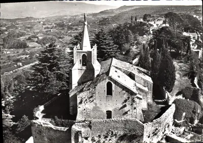 Igreja de Bonnieux — vista aérea — Bilhete postal antigo de coleção
