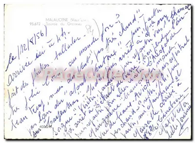 Fonte do Grozeau — Malaucène (Vaucluse) — Edições L.V.O.N. n° 95.672 — Verso
