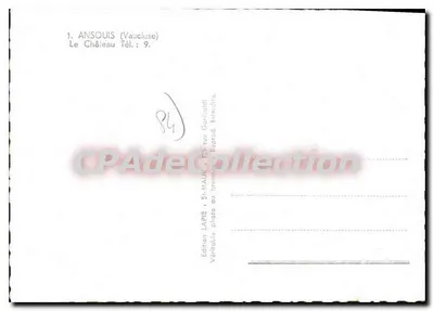 Ansquis (Vaucluse) — O Castelo — Edição LAPIE — Verso