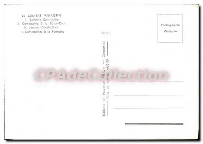 Comtat Venaissin — Quatro cenas de vida local — Edições G.A.L. Augier — Verso