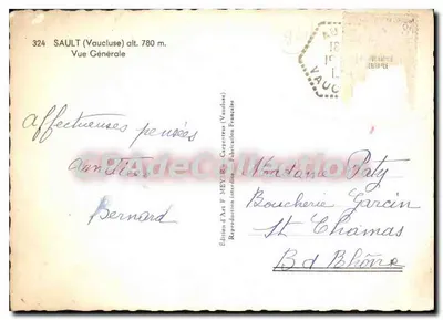Sault (Vaucluse) — Vista Geral — Edição de Arte F. Meyrier (Vaucluse) — Verso