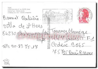 Châteauneuf-du-Pape — vista panorâmica e monumentos — Éditions de Provence G.A.L. — Verso