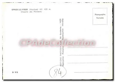 Oppède-le-Vieux — Capela dos Penitentes — Éditions Photocuy — Verso
