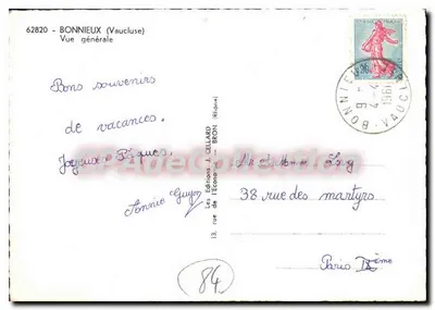 Bonnieux (Vaucluse) — Vista geral — Les Éditions J. CELLARD, Bron — Verso