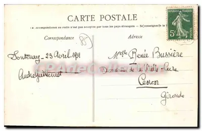 Fontenay-le-Comte — Zamek Bourneau — Wydawnictwo P. Guitter — Rewers