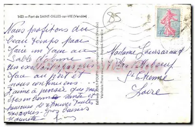 Haven van Saint-Gilles-sur-Vie — uitzicht op de haven met boten — Edities JEHLY-POURPIN — Achterkant