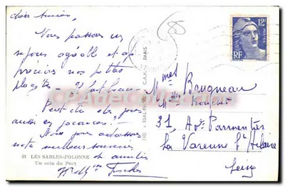 Les Sables-d'Olonne — Un rincón del Puerto — editor Cap — Reverso