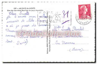 Jedna z ostatnich Bourines w kraju Maraichin — Wydawnictwo JEHLY-POUPIN, n°109 — Rewers