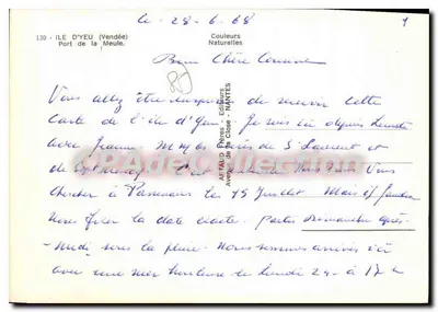 Ilha de Yeu — Porto da Meule — Artaud Frères, Nantes — Verso