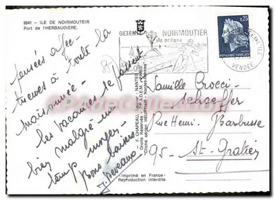 Port de l'Herbaudière — Ile de Noirmoutier — Éditeur F. Chapeau — Verso