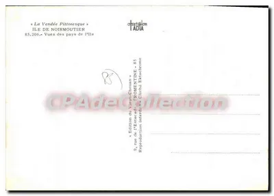 Noirmoutier — vista panorâmica com jumentos e praias — Edição da Estacad - 85.206 — Verso