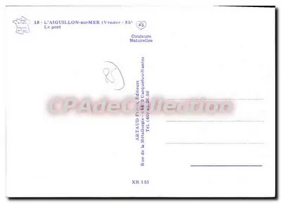 L'Aiguillon-sur-Mer — O porto — ARTAUD Frères, XR 151 — Verso
