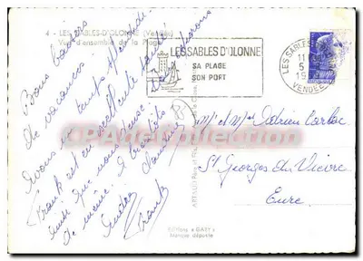 Les Sables-d'Olonne — Ogólny widok plaży i portu — Wydawnictwo Gaby — Rewers