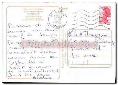L'Épine — Isla de Noirmoutier — Ediciones d'Arte Jacq — Reverso