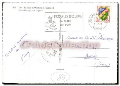Les Sables-d'Olonne (Vendée) — Burzowy niebo nad portem — Europ — Rewers