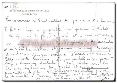 Saint-Gilles-Croix-de-Vie — Atividade do Portuário — Éditions Couleurs Naturelles, n°34 — Verso