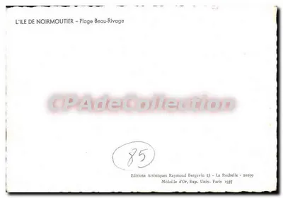 Wyspa Noirmoutier — Plaża Beau-Rivage — Éditions Artistiques Raymond Bergevin — Rewers