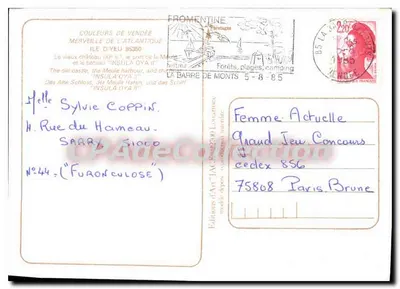 A travessia de Fromentine para a Ilha d'Yeu — Edições d'Art JAC 2700 — Verso