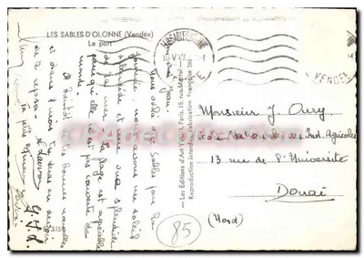 Port Les Sables-d'Olonne — widok łodzi — Wydawnictwo Sztuki Yves Martel — Rewers