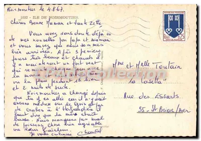 Ilha de Noirmoutier — carta postal ilustrada — F. Chapot, editor — Verso