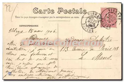 Las Vibraye — Szlak otoczony nagością drzew — Imp. Garreau, n°12 — Rewers