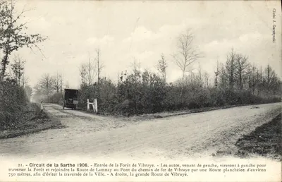 Entrada da Floresta de Vibraye — Circuito da Sarthe 1906 — Edições do Comptoir Photographique de Pons