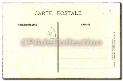Zamek w Mondragon (Sarthe) — widok zamku z mostem — wydawnictwo Artichon, Paryż — Rewers